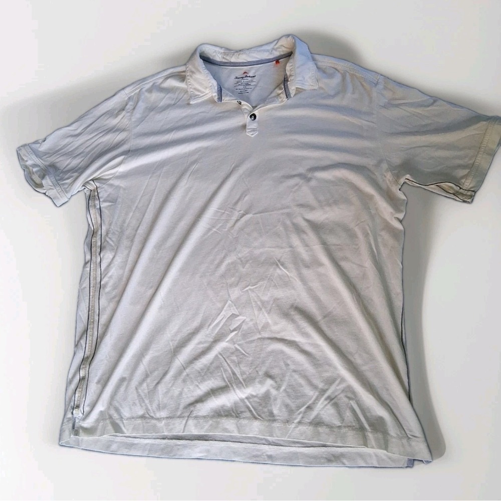 Tommy Bahama Polo Shirt Mens Size XL White Islandzone Supima Pima Cotton